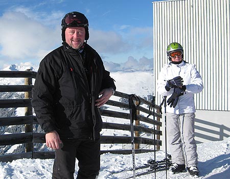 Jann Guldhammer og Nina Guldhammer klar til en tur på ski
